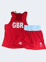 Женская боксерская форма Adidas Olympic Woman GBR красная юбка-шорты + майка S