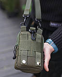 Тактична сумка чохол підсумок через плече HODMAN GREEN маленька під телефон, фото 6