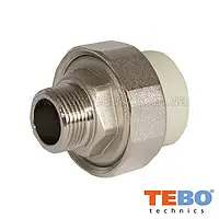 Муфта Американка PPR с наружной резьбой 20х3/4" Tebo