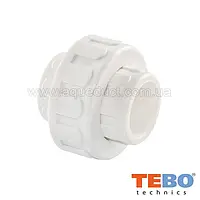 Муфта PPR разъемная пластиковая 32 Tebo белый