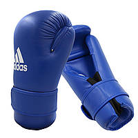 Перчатки для кикбоксинга с лицензией WAKO Adidas Open Hand Semi-Contact Gloves полуконтакт синие XXS