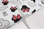 Муслін клітинка "Міккі з червоним бантиком" на білому тлі №2-94, фото 4