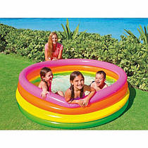 Дитячий басейн надувний Intex 56441 для дорослих і дітей круглий для вулиці саду дачі та будинку 168 x 48 см