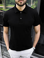 Мужская классическая тенниска черная (футболка поло)