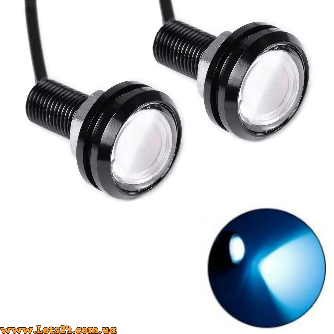 2шт Бледноголубые LED Линзы 23мм 9W (дневные Ходовые Огни Светодиодные ...