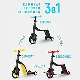 Самокат-беговел-велосипед 3в1 Best Scooter Салатовий зі світловими та звуковими ефектами, фото 2