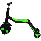 Самокат-беговел-велосипед 3в1 Best Scooter Салатовий зі світловими та звуковими ефектами, фото 3