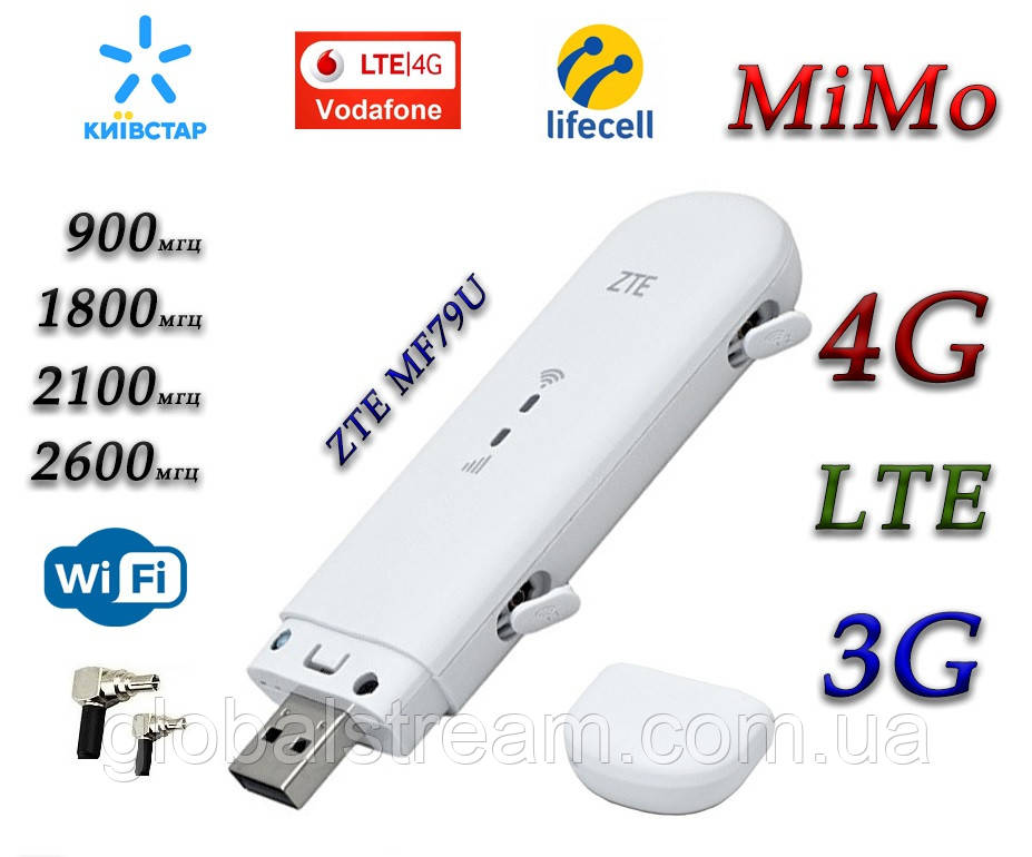 Мобільний модем 4G 3G WiFi Роутер ZTE MF79U (KS,VD,Life) Укр меню