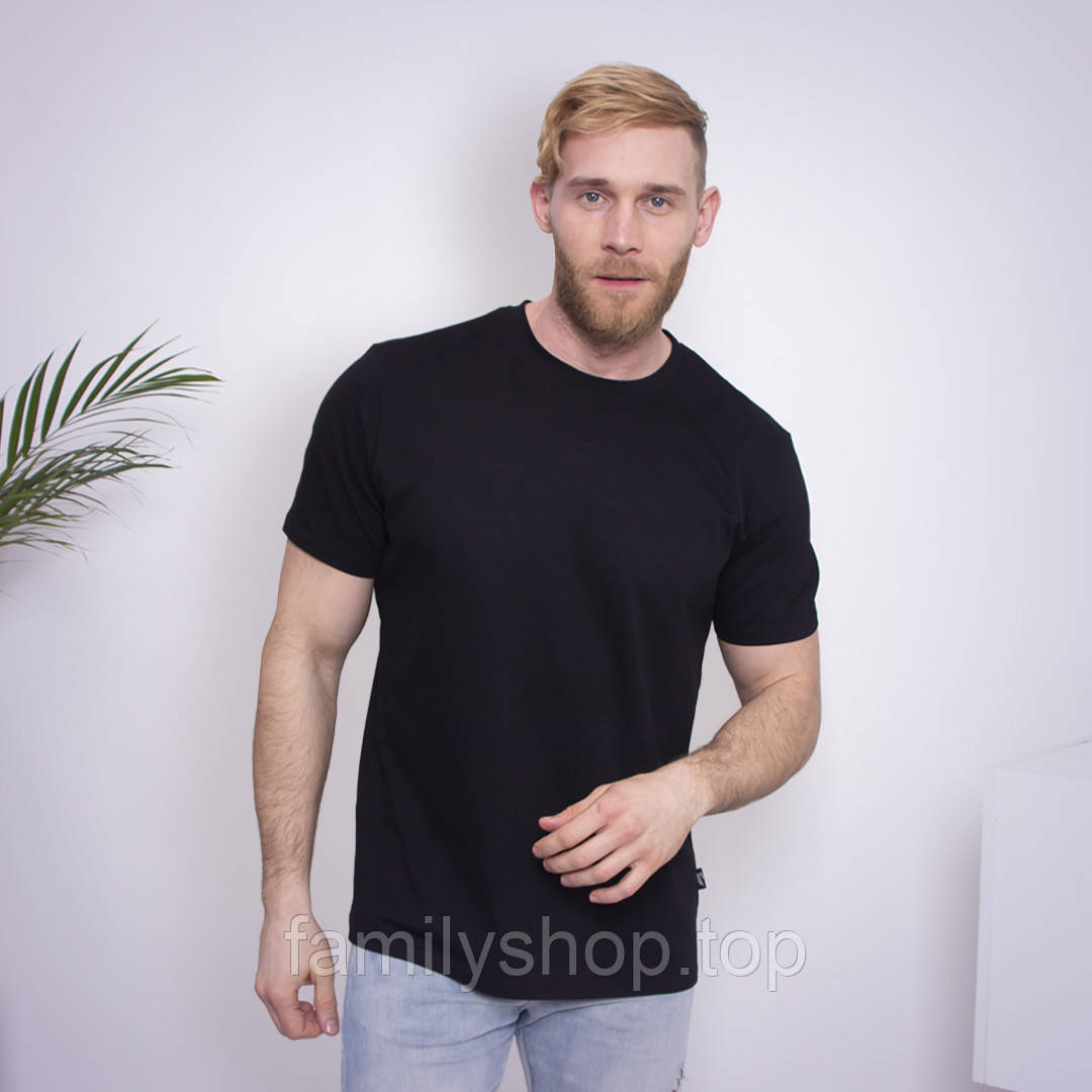 Чоловіча футболка базова, однотонна, розміри S-XXL