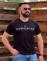 Черная мужская футболка с принтом "Я Украинец" патриотическая повседневная трикотажная, размер S, M, L, XL