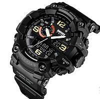 Мужские наручные электронные часы Skmei 1520BK All Black спортивные водостойкие кварцевые часы черные