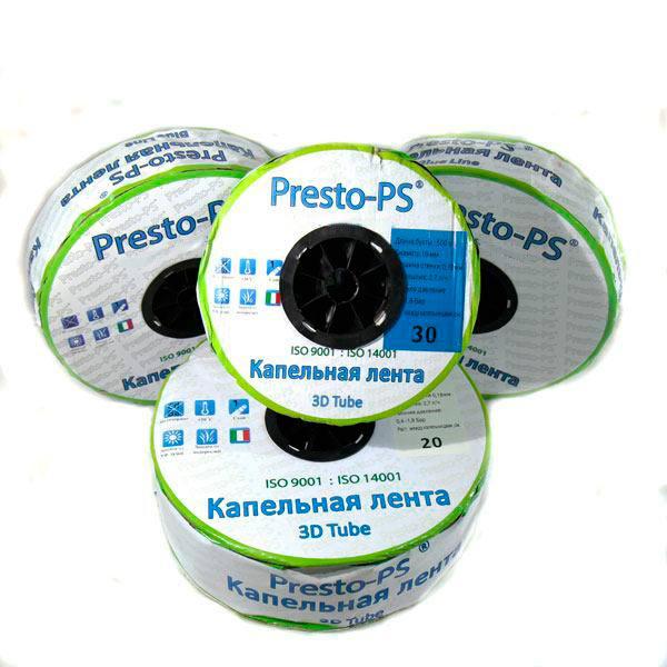 Крапельна стрічка Presto-PS емітерна 3D Tube крапельниці через 20 см витрата 2.7 л/год, довжина 500 м - фото 6 - id-p1631439193