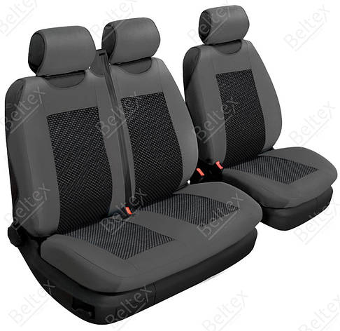 Чохли-маєчки для VOLKSWAGEN Transporter T5, водій + 2 пасажири, колір: графіт,, фото 1