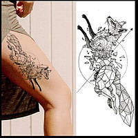 Тату tattoo тимчасове тату наклейка на тіло одноразове літо лиса