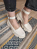 Жіночі черевики на тракторній підошві білого кольору, фото 5