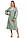 Сукня вишиванка «Купава» міді, колір оливка, фото 2