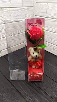 Троянда з мила з медведем LOVE (30 см) Дропшипинг