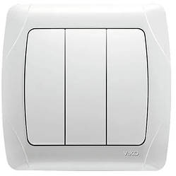 Viko Carmen вимикач 3-клавішний білий