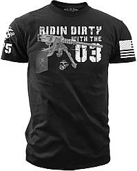 Футболка чоловіча USMC Marines Ridin' Dirty with the 03 — брудна поїздка Black Ink Design США розм - L