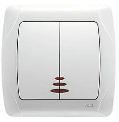 Viko Carmen вимикач 2-клавішний з підсвіткою білий