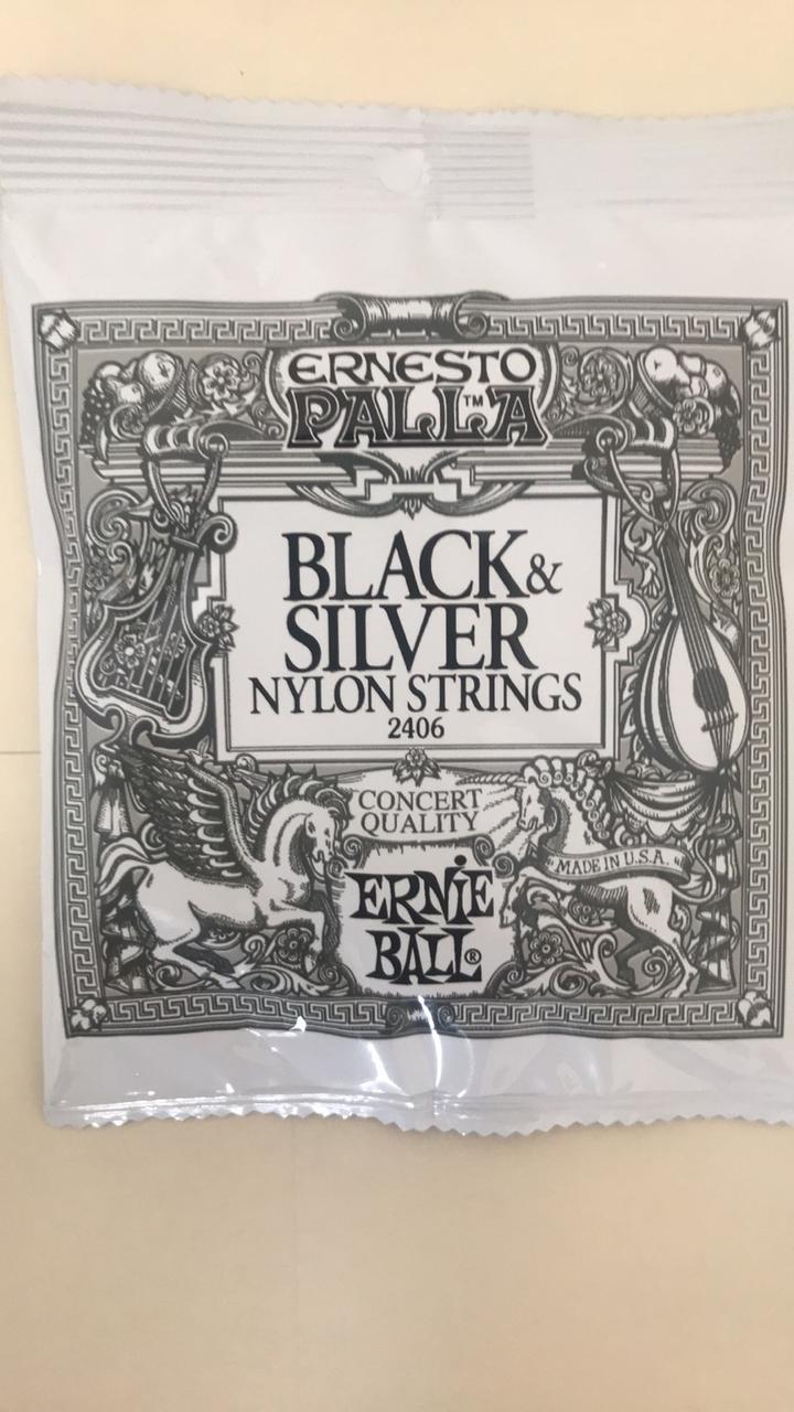 Нейлонові Струни Для Класичної Гітари Ernie Ball 2406 Ernesto Palla Nylon Black & Silver