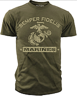 Футболка мужская US Marines Corps "Semper Fidelis" Девиз "Всегда верный " Black Ink Design США размер S