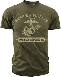 Футболка чоловіча US Marines Corps "Semper Fidelis" Девіз "Воістину вірний" Black Ink Design США
