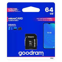 MicroSDXC  64GB UHS-I Class 10 Goodram + SD-adapter (M1AA-0640R12)