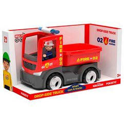 Іграшка MULTIGO Single FIRE — DROPSIDE WITH DRIVER Пожежник. завантажовик