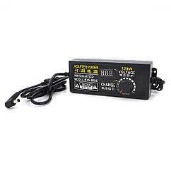 DR Адаптер живлення NZX-31250 з регулюванням 3-12 V 10 A, штекер 5,5*2,5, LED-індикація