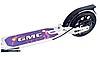 Самокат двухколесный складной фиолетовый Maraton GMC ручной дисковый тормоз алюминиевая рама два амортизаторы, фото 3