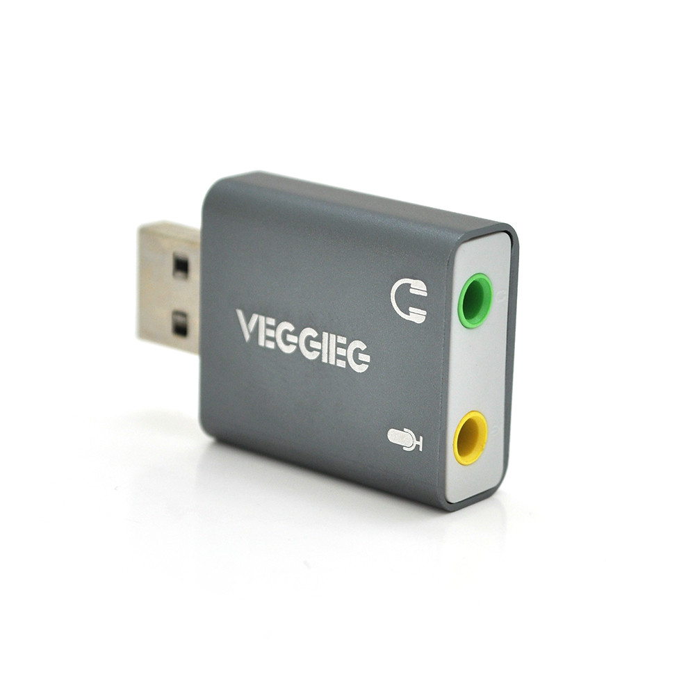 DR Контроллер VEGGIEG US3-B, USB-sound card (7.1), Grey, Blister-Box