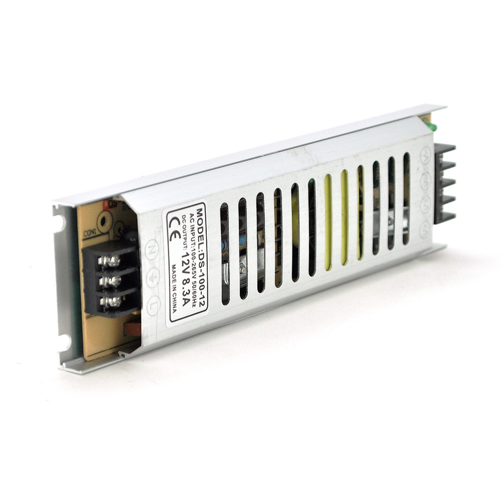 DR Імпульсний блок живлення 12 В 8.33 А (100 Вт) перфорований SLIM, фото 1