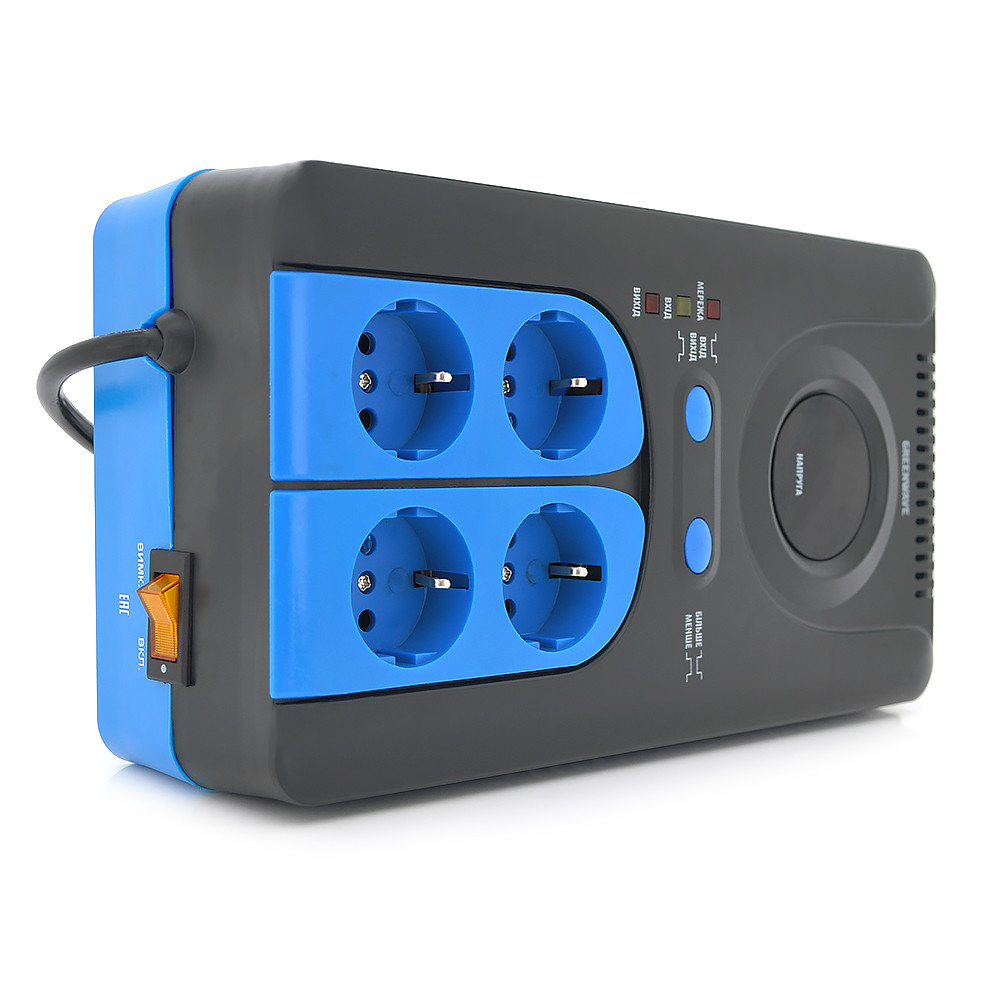 DR Стабілізатор напруги релейний Green Wave Winchester 1500VA (1050 Вт), 4xShuko, DC140-260V, AC220±8%, BOX,
