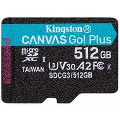 MicroSDXC  512GB UHS-I/U3 Class 10 Kingston Canvas Go! Plus R170/W90MB/s (SDCG3/512GBSP)