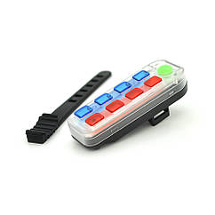 DR Задній стоп для велосипеда QX-W08B, 5 режимів, вбудований акум, кабель USB, Red/Blue, Box
