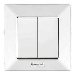Выключатель Panasonic Arkedia Slim двухклавишный, белый