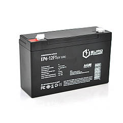 DR Акумуляторна батарея EUROPOWER AGM EP6-12F1 6 V 12 Ah ( 150 x 50 x 95 (100), 1.6 kg Black Q10