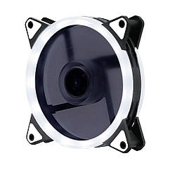 DR Кулер корпусний 12025 DC sleeve fan 3pin + 4pin — 120*120*25 мм, 12V, 1100 об/хв, White, двосторонній