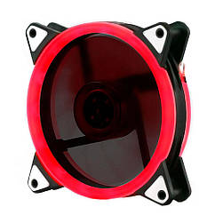 DR Кулер корпусний 12025 DC sleeve fan 3pin + 4pin — 120*120*25 мм, 12V, 1100об/хв, Red, двосторонній