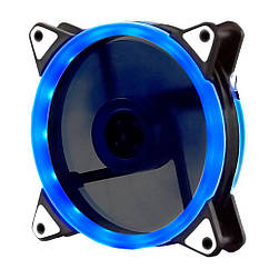 DR Кулер корпусний 12025 DC sleeve fan 3pin + 4pin — 120*120*25 мм, 12V, 1100 об/хв, Blue, двосторонній