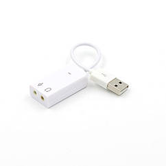 DR Контроллер USB-sound card (5.1) 3D sound (Windows 7 ready), White, OEM