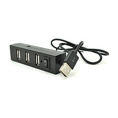 DR Хаб YT-HUB4-B USB 2.0 4 порта, Black, 480Mbts питание от USB, Blister Q200