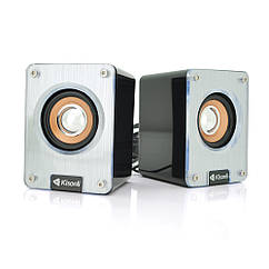 DR Колонки 2.0 Kisonli K200, для ПК і ноутбука, USB + 3.5 mm, 2x3W, 20Hz- 20KHz, Silver, BOX, Q50