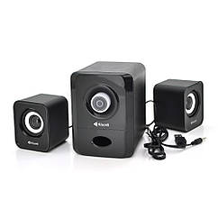 DR Колонки 2.1 Kisonli U-2900, для ПК і ноутбука, USB + 3.5 mm, 5W+2x3W, 20Hz- 20KHz, із сабвуфером, Black, BOX,