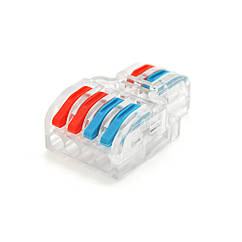 DR Клемна колодка з натискними затискачами 2х4-дроти LT-422 для розподільних коробок, 450V/32A,