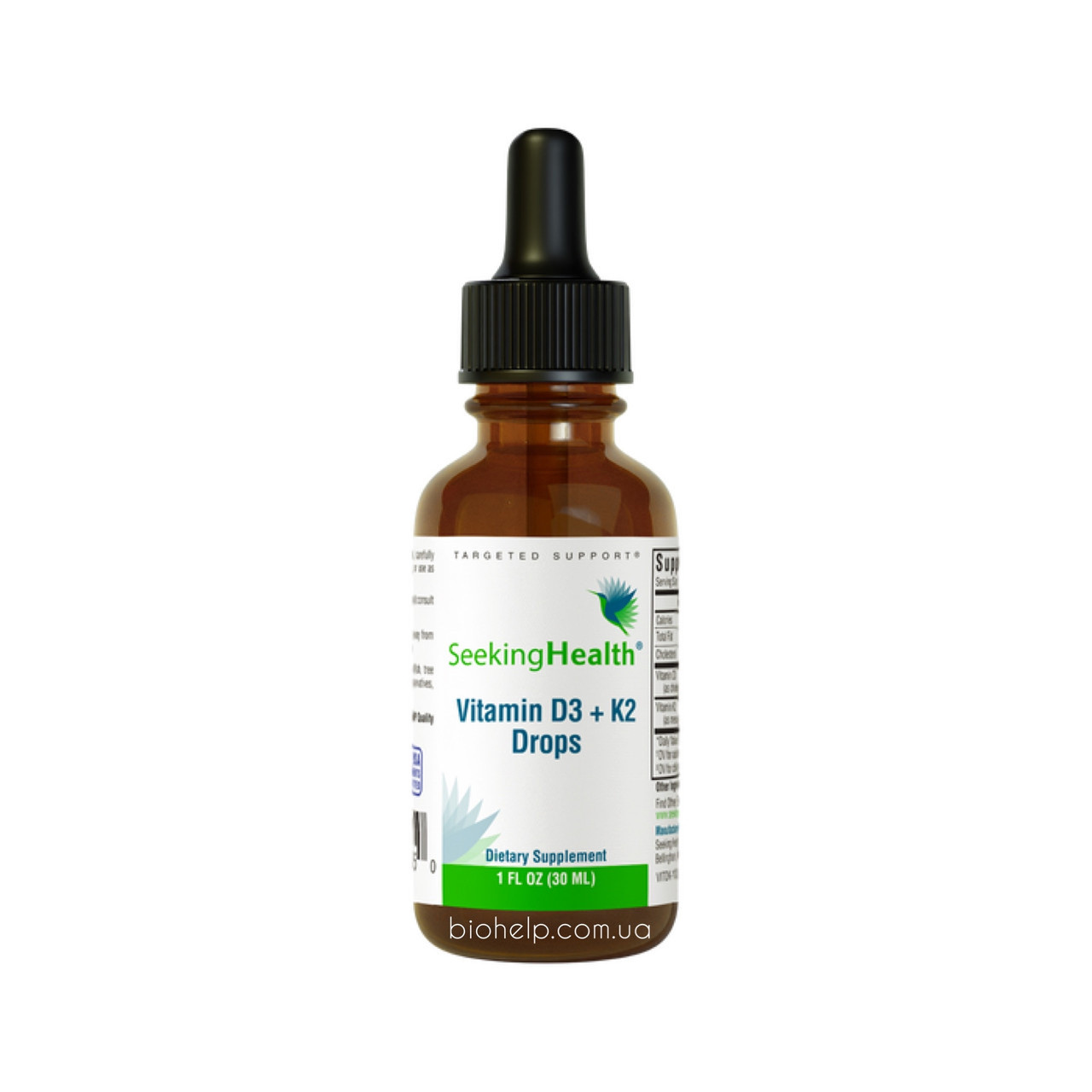 Seeking Health Vitamin D3+K2 Drops/Вітамін Д3+К2 900 доз/30 ml.