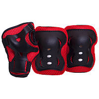Комплект защиты 3 в 1 для роликов скейта и велосипеда 3451 размер M (8-12 лет) Red-Black