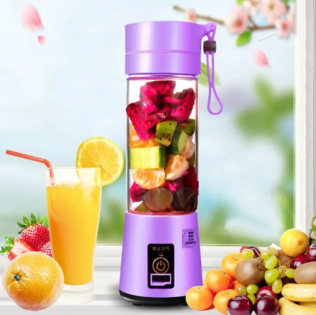 Блендер Smart Juice Cup Fruits USB Фіолетовий 2 ножі шейкер із блендером