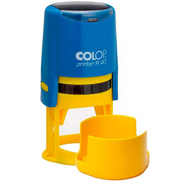 Оснастка (БЕЗ КЛІШЕ) автоматична для круглої печатка 40 мм Colop Printer R40 синьо-жовта